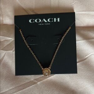 Coach Gold Necklace with Crystal Accent